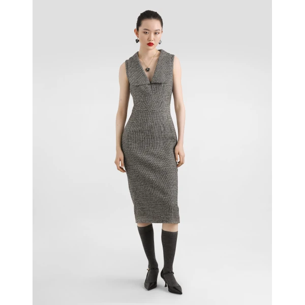 Dolce & Gabbana Long dotted wool blend dress, view 2