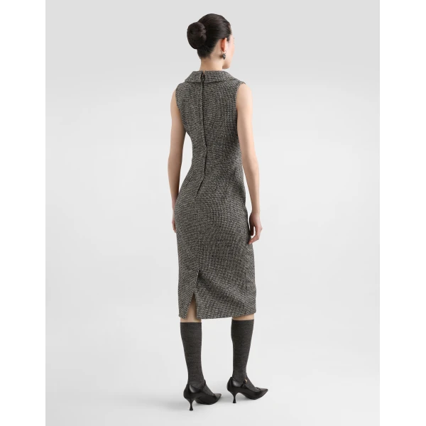 Dolce & Gabbana Long dotted wool blend dress, view 3