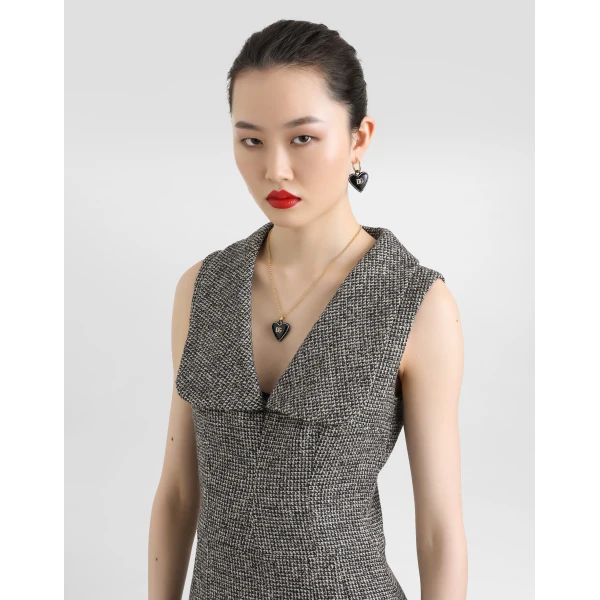 Dolce & Gabbana Long dotted wool blend dress, view 4