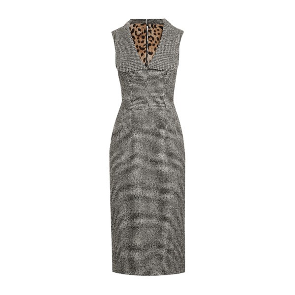 Dolce & Gabbana Long dotted wool blend dress