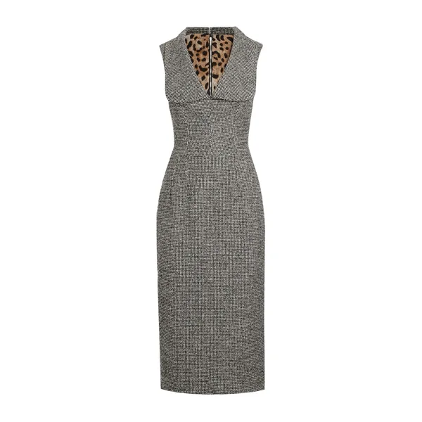 Dolce & Gabbana Long dotted wool blend dress