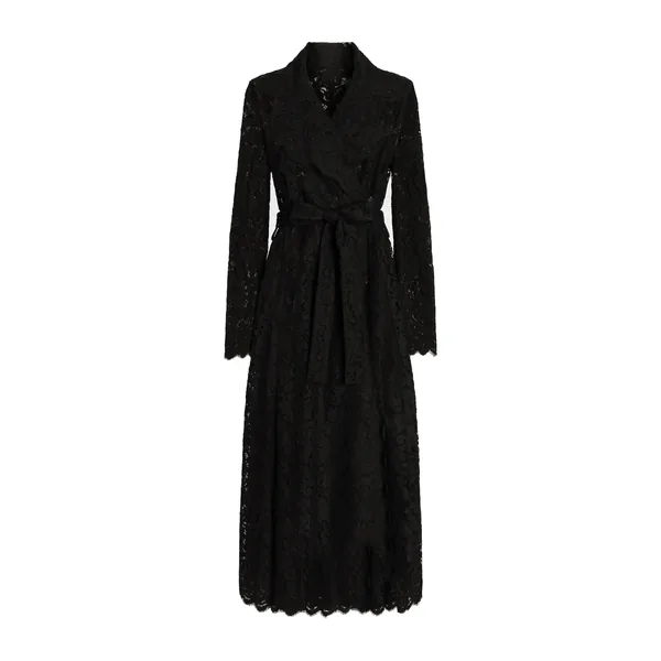 Dolce & Gabbana Long double-breasted cordonetto lace coat