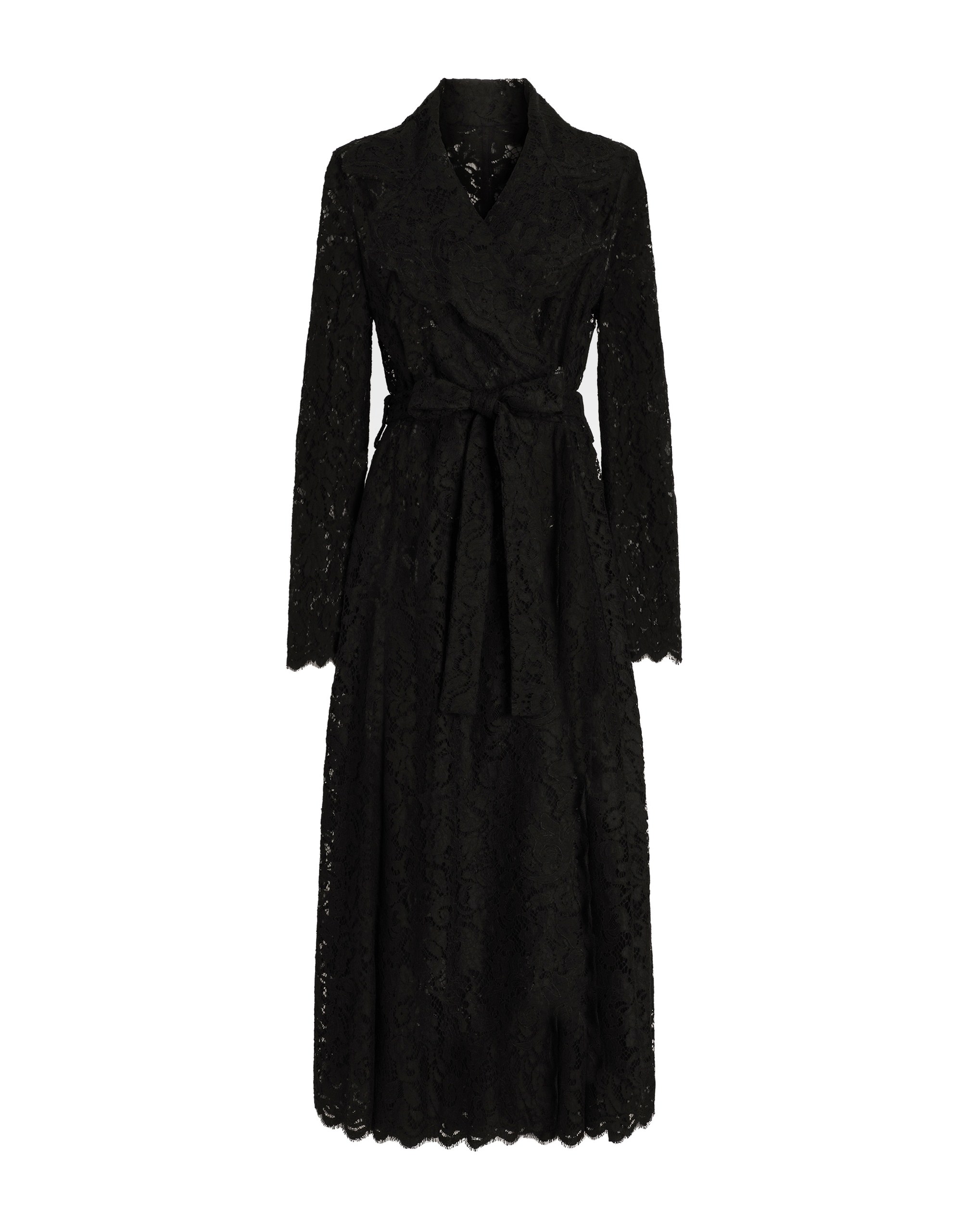 Dolce & Gabbana Long double-breasted cordonetto lace coat