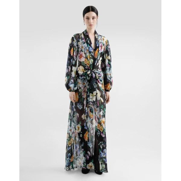 Dolce & Gabbana Long floral-print chiffon dress, view 2