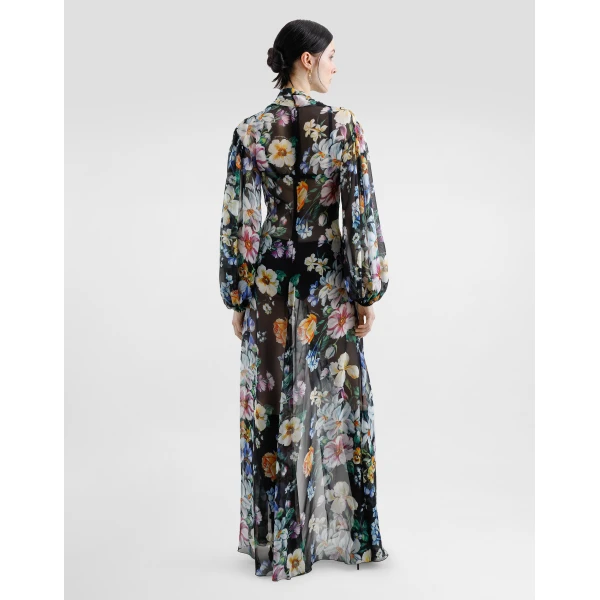 Dolce & Gabbana Long floral-print chiffon dress, view 3