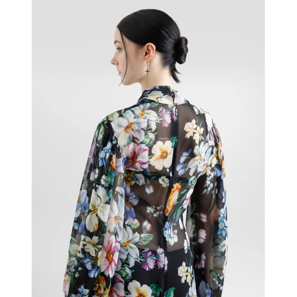 Dolce & Gabbana Long floral-print chiffon dress, view 6