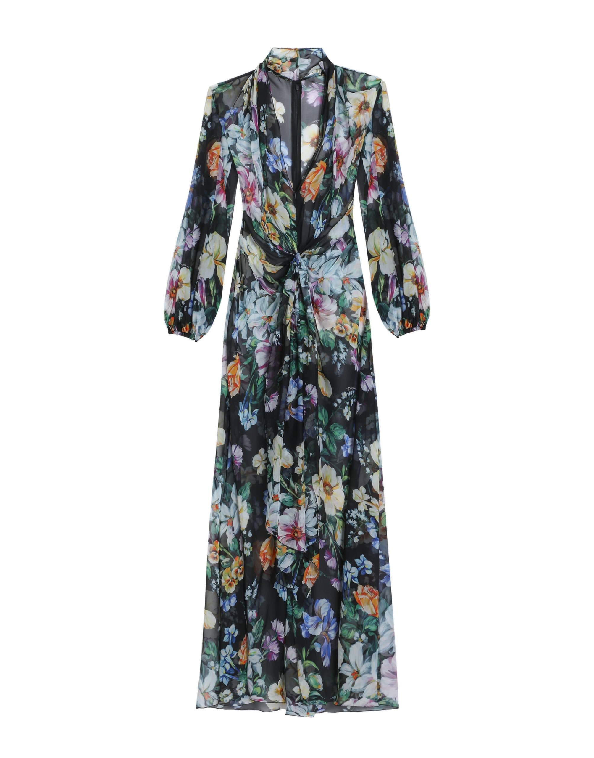 Dolce & Gabbana Long floral-print chiffon dress