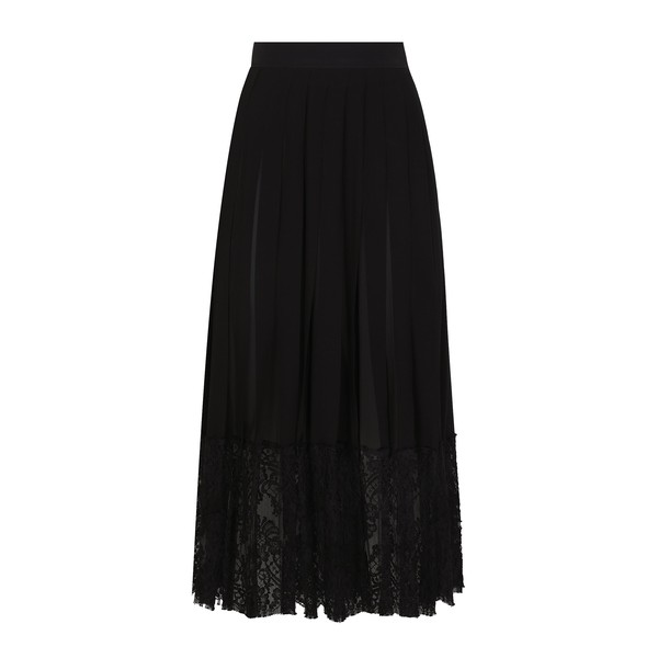 Dolce & Gabbana Long georgette skirt with lace edgings
