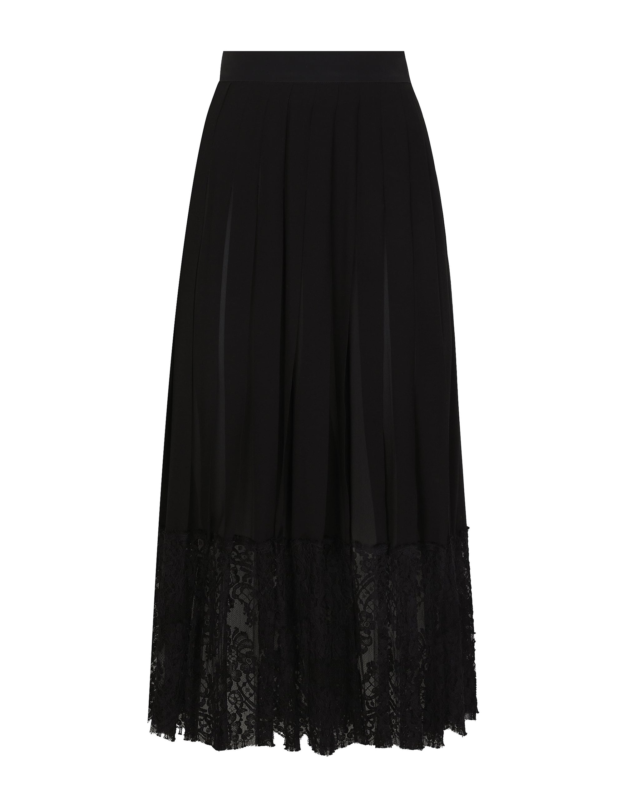 Dolce & Gabbana Long georgette skirt with lace edgings
