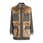 Dolce & Gabbana Long jacket in resin-coated gabardine