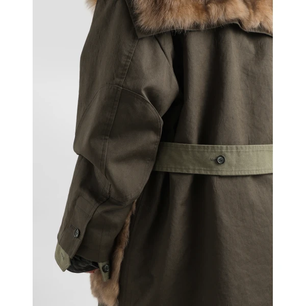 Dolce & Gabbana Long jacket in resin-coated gabardine, view 5