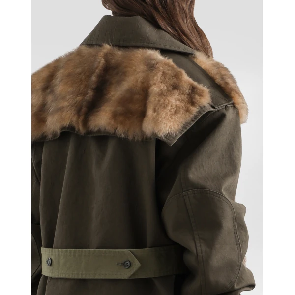 Dolce & Gabbana Long jacket in resin-coated gabardine, view 6