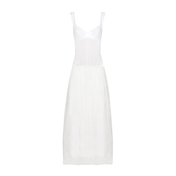 Dolce & Gabbana Long lace dress with corset detailing