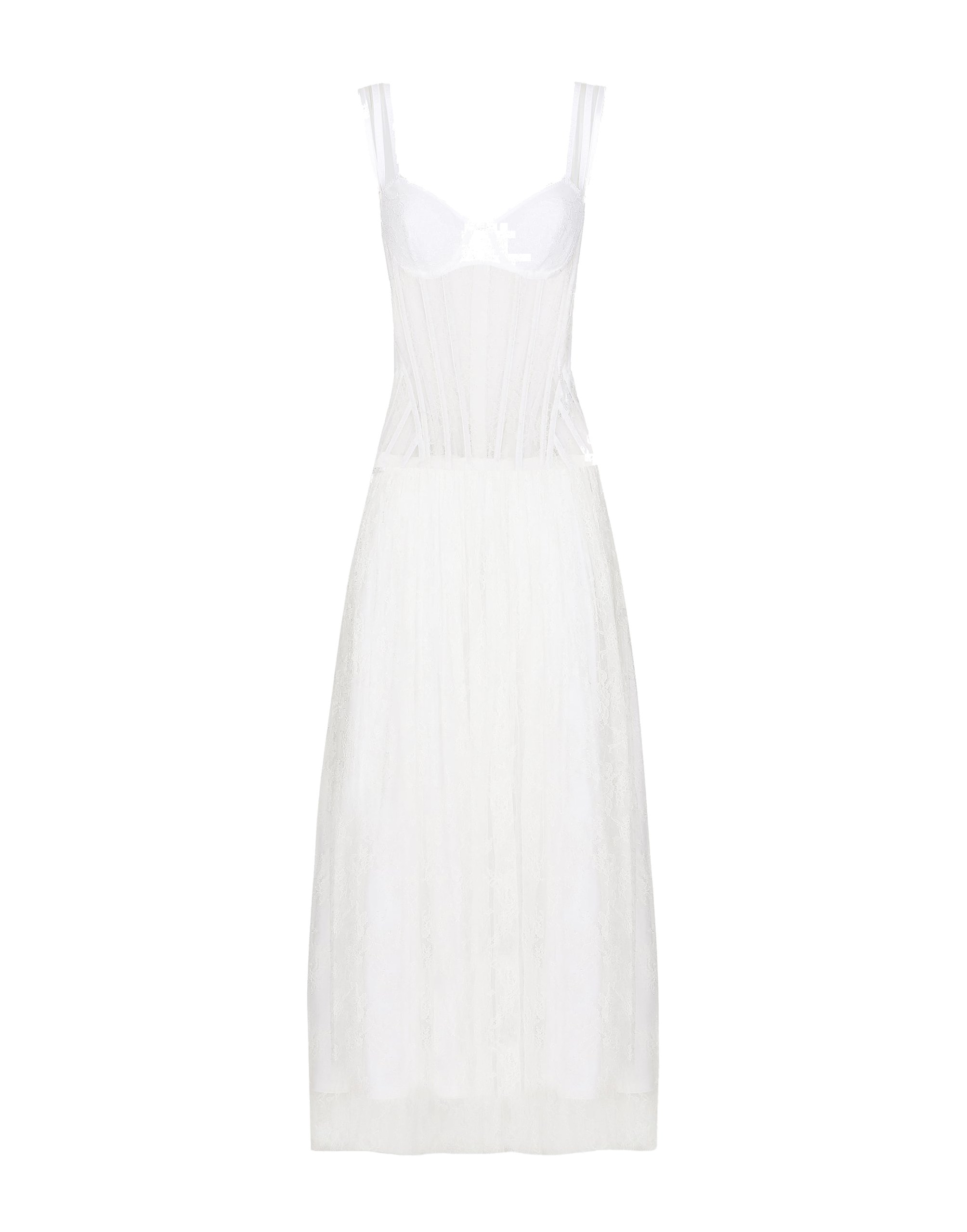 Dolce & Gabbana Long lace dress with corset detailing
