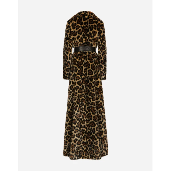 Dolce & Gabbana Long leopard-print faux fur coat, view 2