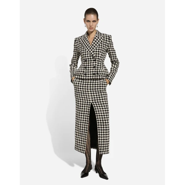 Dolce & Gabbana Long macro-houndstooth skirt, view 2