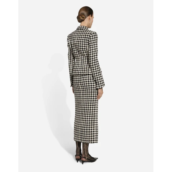 Dolce & Gabbana Long macro-houndstooth skirt, view 3