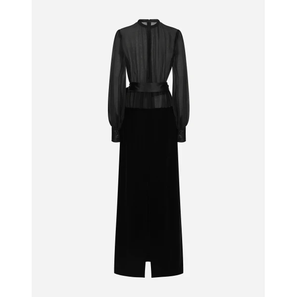 Dolce & Gabbana Long organza and velvet dress, view 2