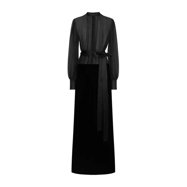 Dolce & Gabbana Long organza and velvet dress