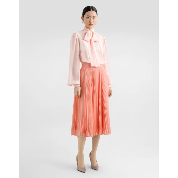 Dolce & Gabbana Long pleated chiffon skirt, view 2