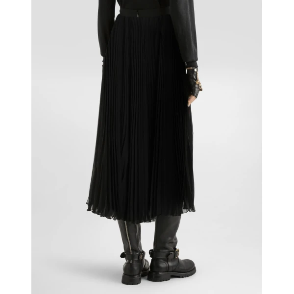 Dolce & Gabbana Long pleated chiffon skirt, view 3