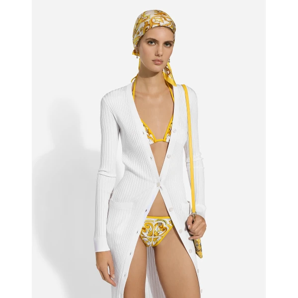 Dolce & Gabbana Long ribbed viscose cardigan, view 4