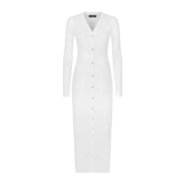 Dolce & Gabbana Long ribbed viscose cardigan