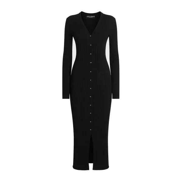 Dolce & Gabbana Long ribbed wool cardigan