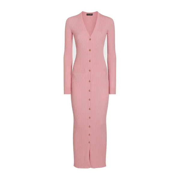 Dolce & Gabbana Long ribbed wool cardigan