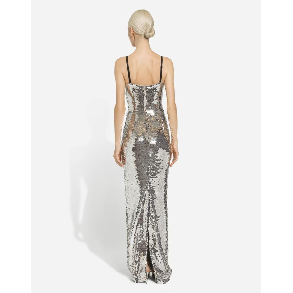 Dolce & Gabbana Long sequined dress, view 3
