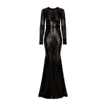 Dolce & Gabbana Long sequined dress with corset detailing