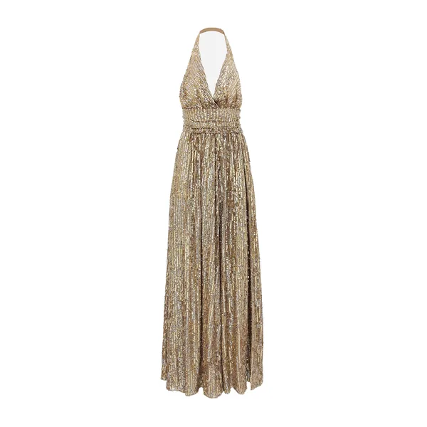 Long sequined dress with slit
