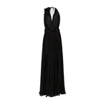 Dolce & Gabbana Long silk chiffon dress with floral appliqué