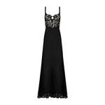 Dolce & Gabbana Long silk chiffon dress with lace body