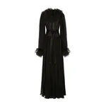 Dolce & Gabbana Long silk chiffon dress with ostrich feather details