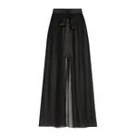Dolce & Gabbana Long silk chiffon skirt with belt