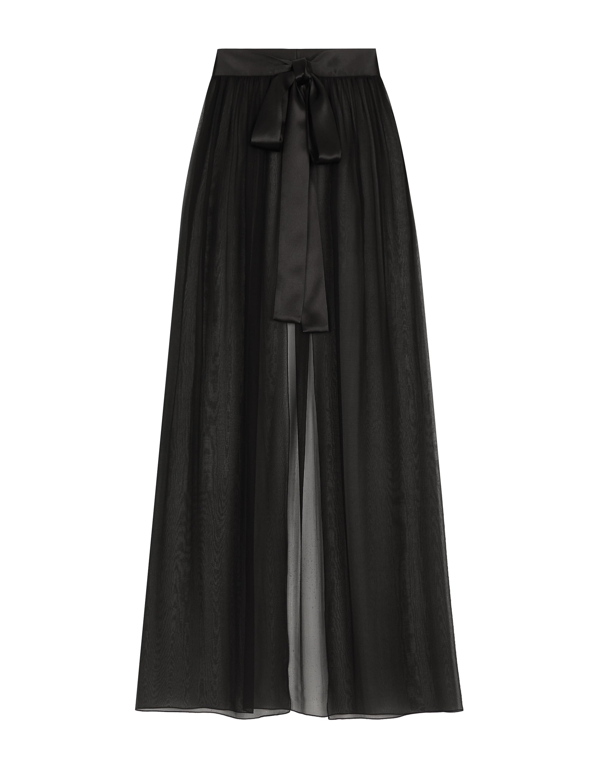 Dolce & Gabbana Long silk chiffon skirt with belt
