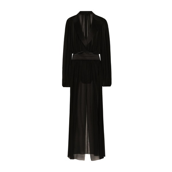 Dolce & Gabbana Long silk chiffon tuxedo dress
