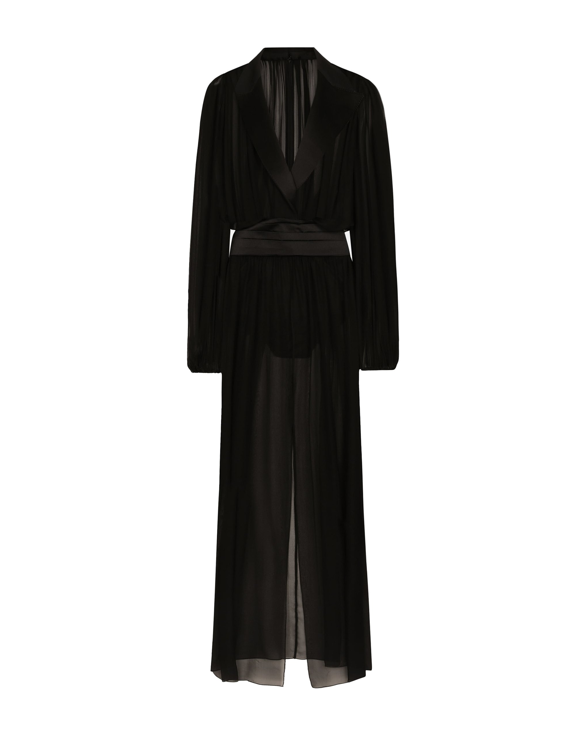 Dolce & Gabbana Long silk chiffon tuxedo dress