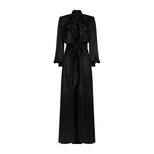 Dolce & Gabbana Long silk satin dress with front slit