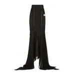 Dolce & Gabbana Long silk skirt with mermaid ruffle