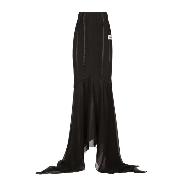 Dolce & Gabbana Long silk skirt with mermaid ruffle