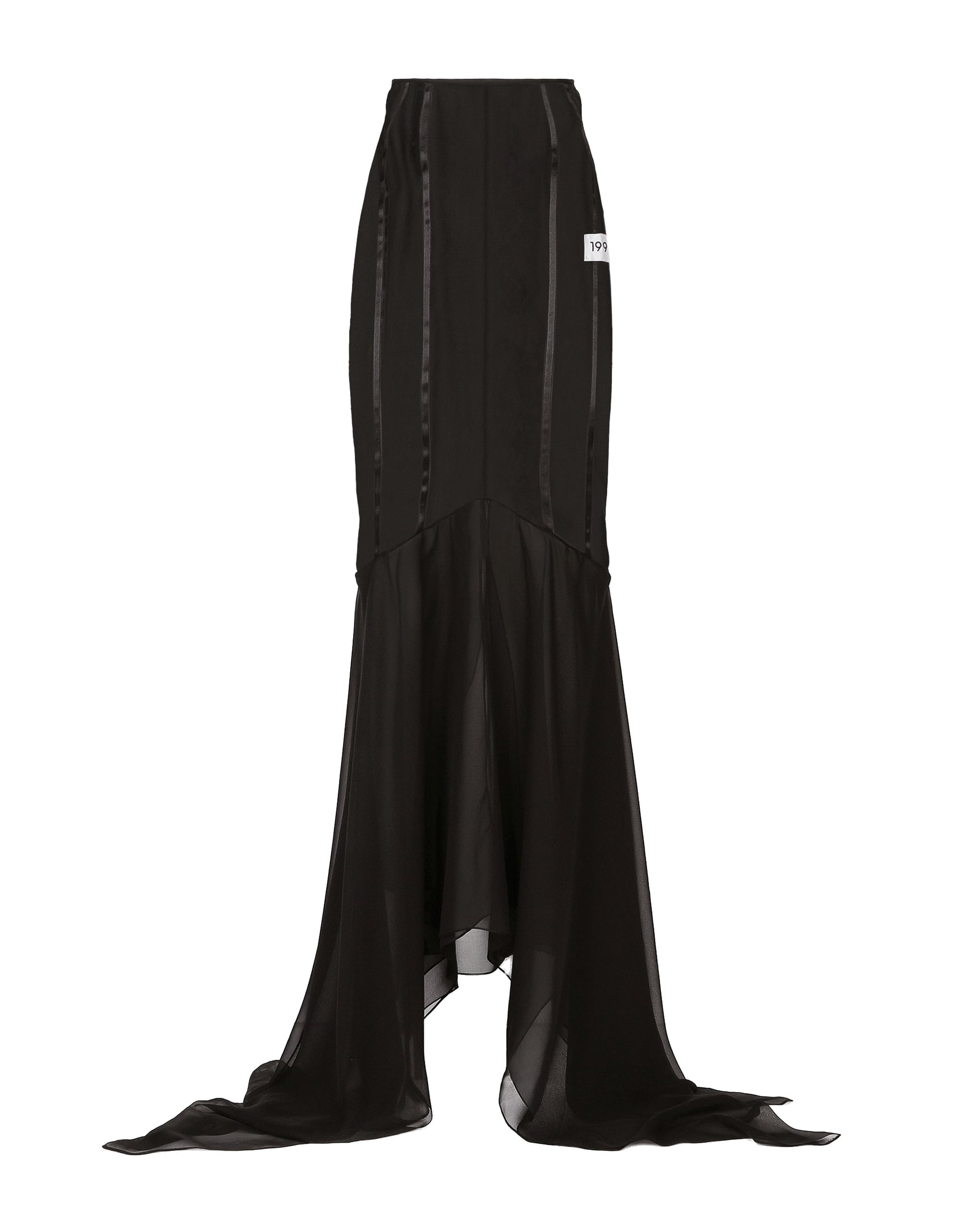Dolce & Gabbana Long silk skirt with mermaid ruffle