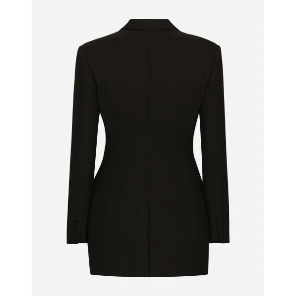 Dolce & Gabbana Long single-breasted wool cady Dolce-fit jacket, view 2