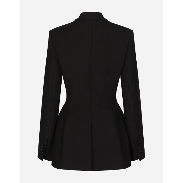 Dolce & Gabbana Long single-breasted wool cady Dolce-fit jacket, view 2