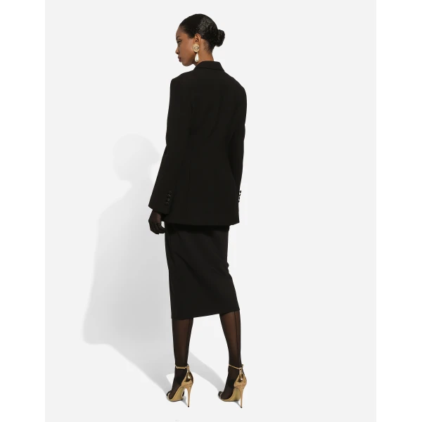 Dolce & Gabbana Long single-breasted wool cady Dolce-fit jacket, view 4