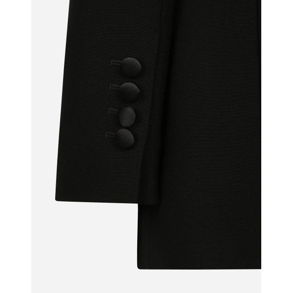 Dolce & Gabbana Long single-breasted wool cady Dolce-fit jacket, view 6