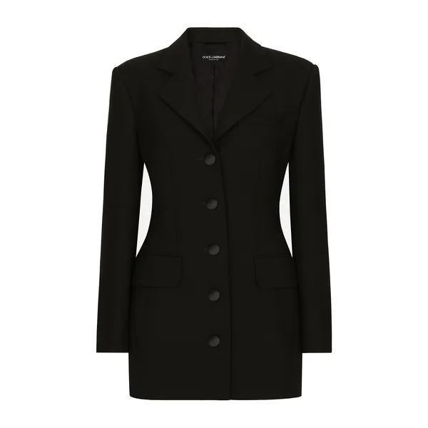 Dolce & Gabbana Long single-breasted wool cady Dolce-fit jacket