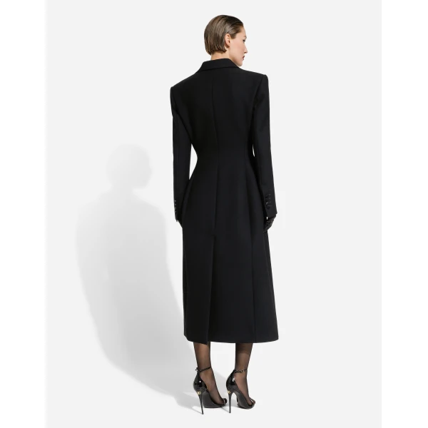 Dolce & Gabbana Long single-breasted wool cady coat, view 4