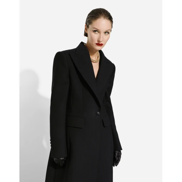 Dolce & Gabbana Long single-breasted wool cady coat, view 5